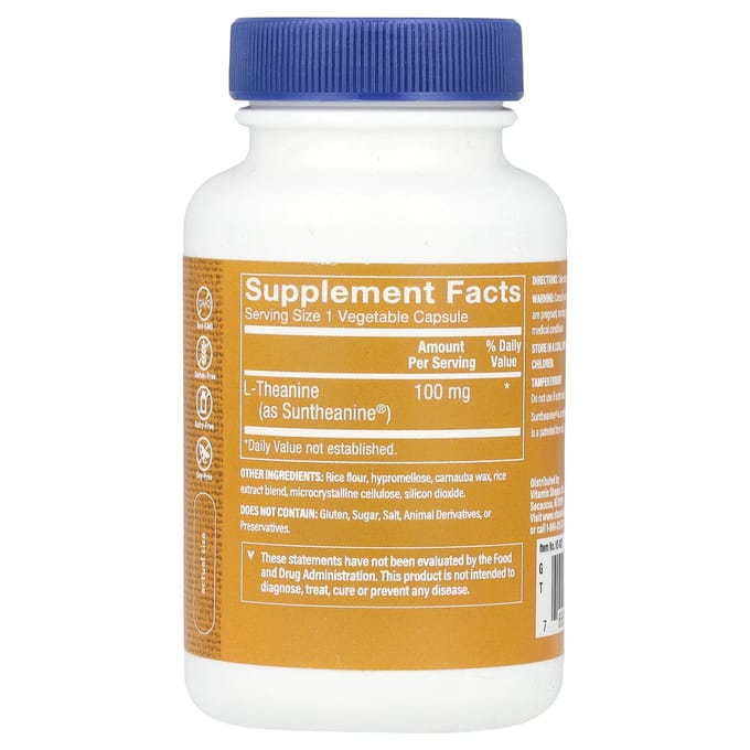 The Vitamin Shoppe, L-théanine, 100 mg, 120 capsules végétariennes