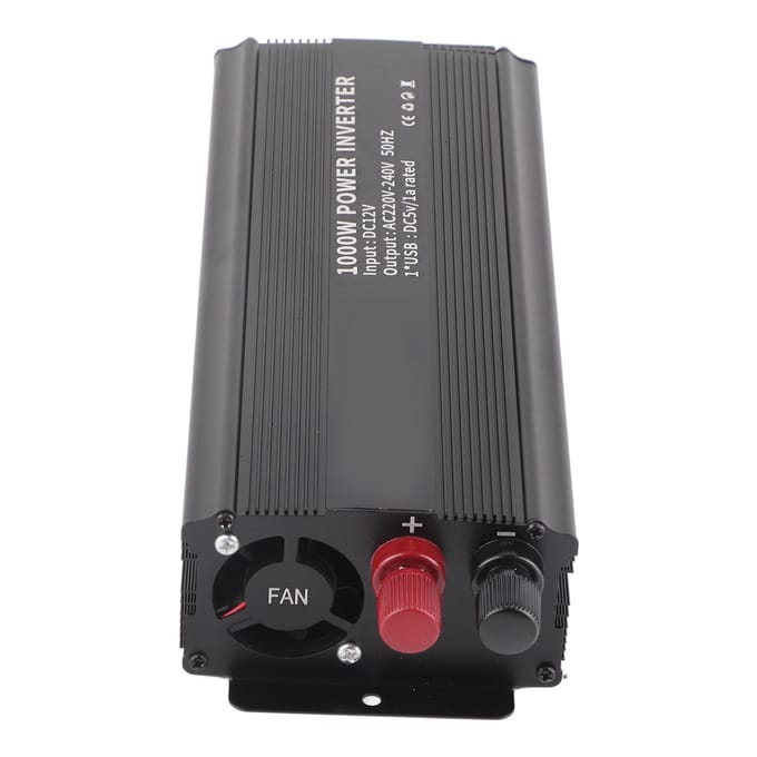 Correctie Sinusgolf Omvormer 12 V Converter 220V 1000W Vermogensomvormer met Zonnepaneel black