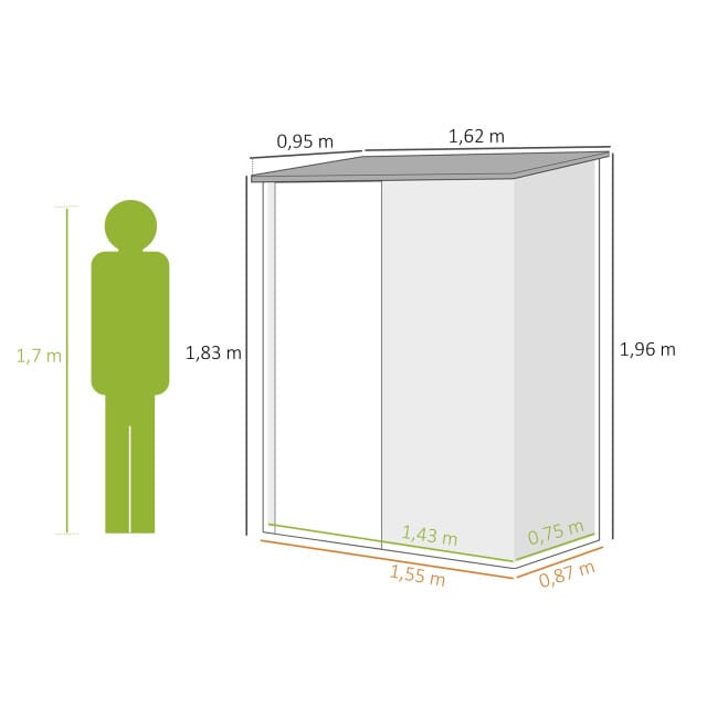 4goodz Tuinkast Metaal - Balkonkast - 162 x 95 x 196 cm - Bruin
