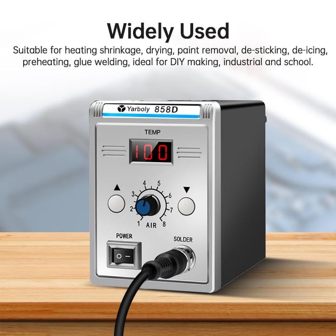 858D Soldeerstation met heteluchtpistool en 3 mondstukken Digitaal LCD-scherm 700W Soldeerboutset EU plug