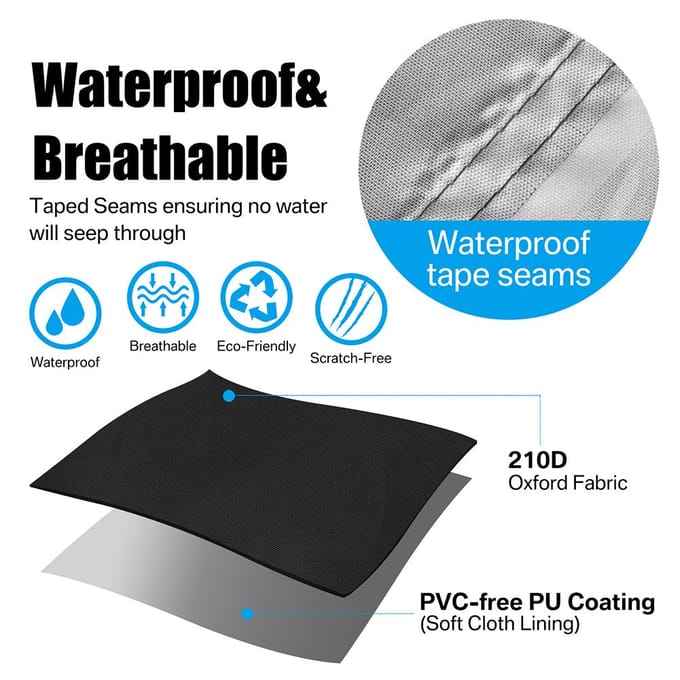 Housse de protection imperméable et résistante pour canapé d'extérieur en forme de L, idéale pour protéger vos meubles de jardin black