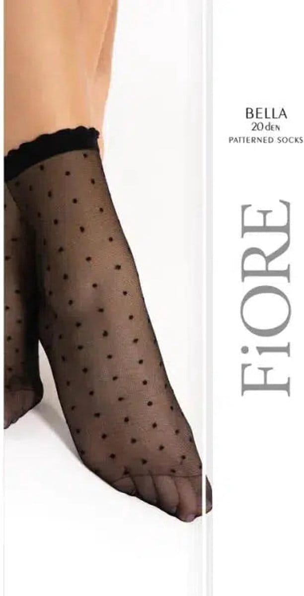 Fiore - Bella - Sokjes - 20 denier - One Size - Zwart