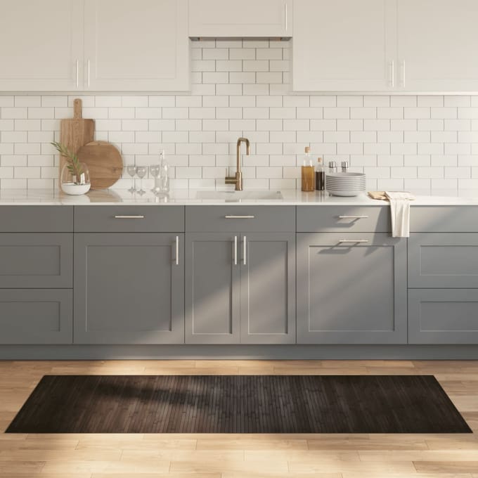 vidaXL - Vloerkleed - rechthoekig - 70x200 - cm - bamboe - donkerbruin