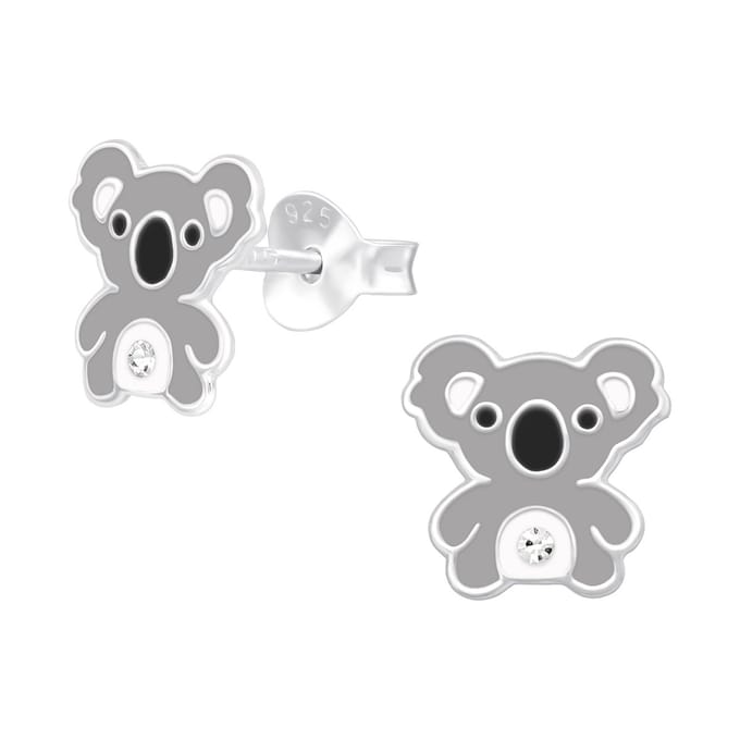 Princess Oorbellen Koala - 925 Zilver E-Coating - Dier - Ø9mm