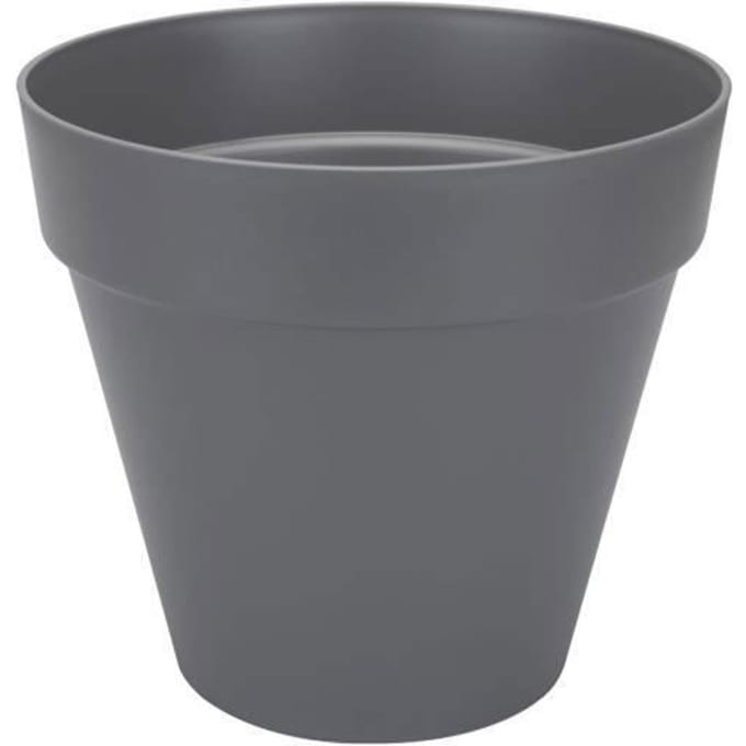 ELHO Pot de fleurs Rond Loft Urban - Ø 38,5 x H 35,3cm - Gris anthracite - Avec roues