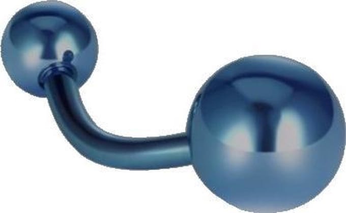 Fako Bijoux® - Navelpiercing - Titanium - Blauw