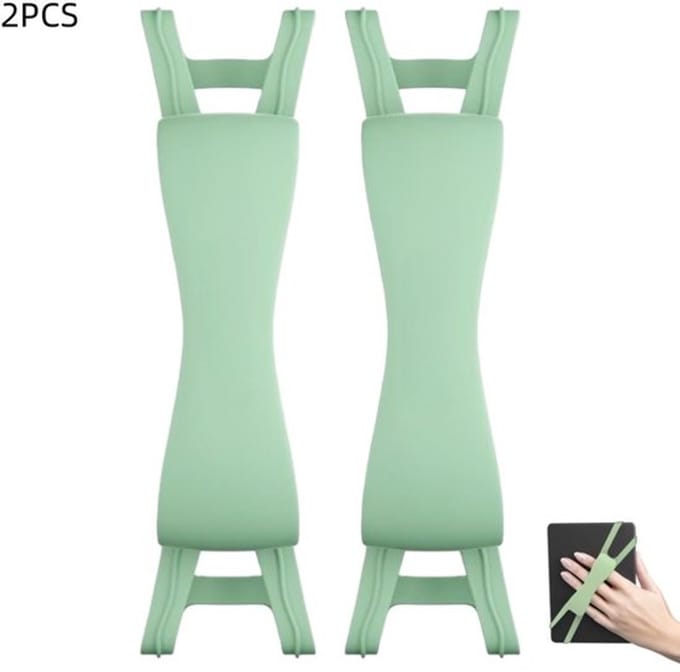 Gripband – Set van 2 – Comfortabele handband – Siliconenhouder – Geschikt voor , e-readers en tablets – Groen – 19 × 4 × 2,5 cm
