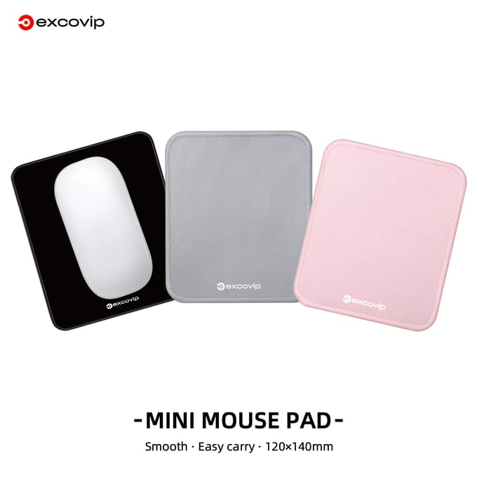 EXCO Ultra Mini-muismat Draagbare kantoormuismat Klein met gestikte rand Antislip rubberen basis voor laptopcomputer