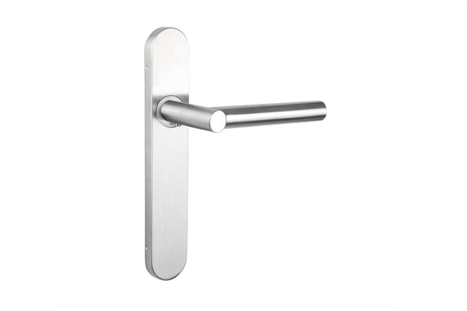 Lavuzo deurkruk Grosetto RVS met afgerond schild | Per set | Deurklink met schild