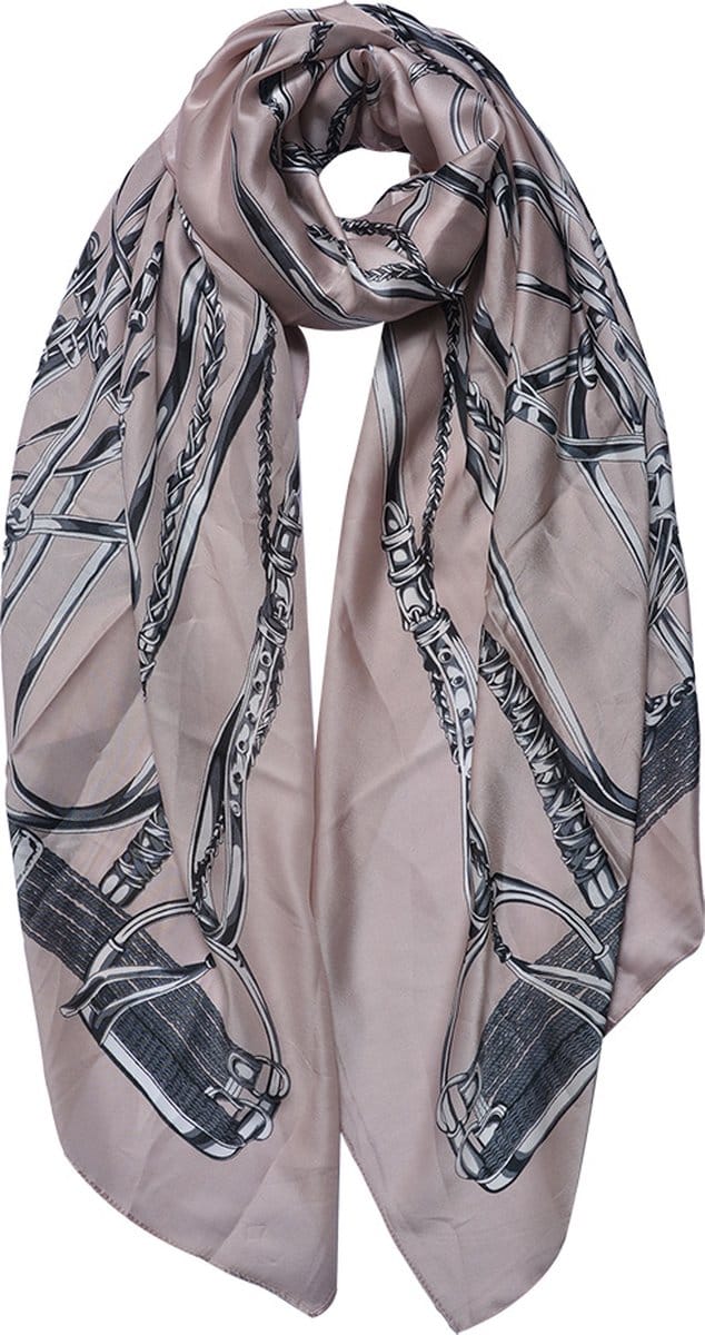 Juleeze Sjaal Dames Print 90x180 cm Bruin Synthetisch