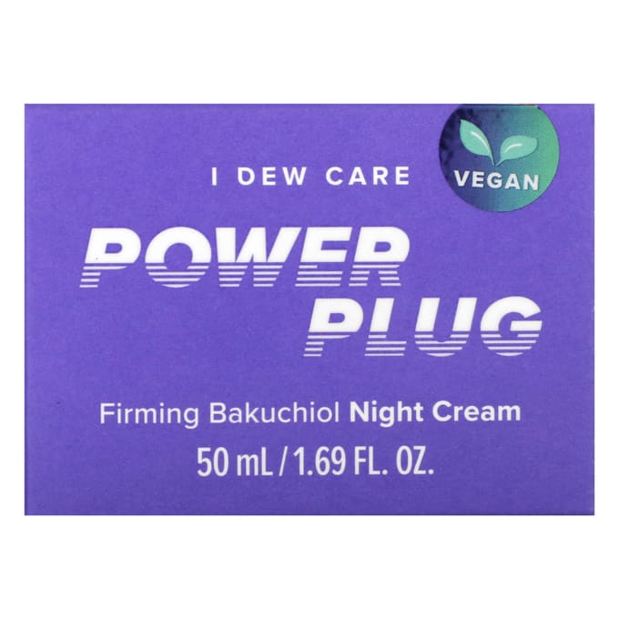 I Dew Care, Power Plug, Firming Bakuchiol Night Cream, 1.69 fl oz (50 ml) blue