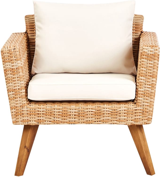 VITTORIA XL - Loungeset voor 5 - Gebroken wit - PE rotan