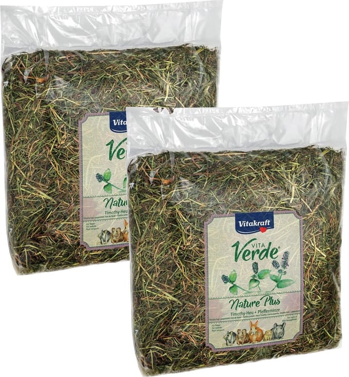 Vitakraft vita verde hooi pepermunt - 2 st à 500 gr