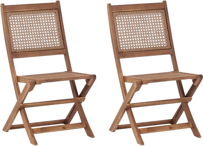PARAGGI - Tuinstoel set van 2 - Bruin - Acaciahout
