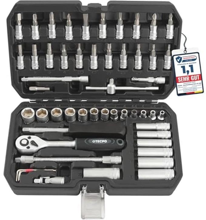 53-delige Steeksleutelset 1/4 inch - Dopsleutelset voor Auto en Werkplaats