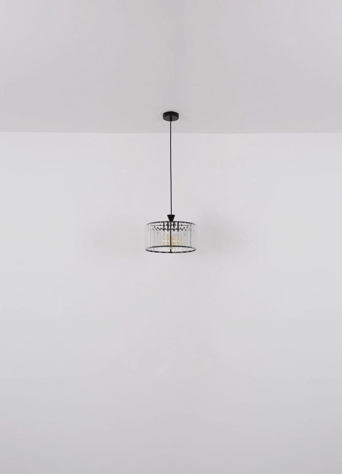 Globo - hanglamp - JORDANA - zwart - glas - Ø 31cm - E27 - 15742H