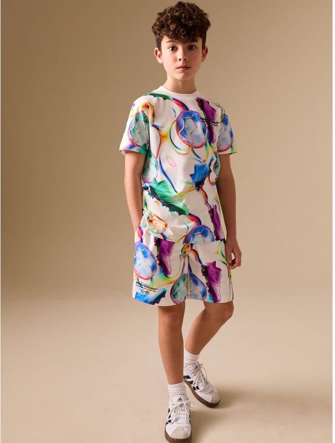 Next - Jongens - Set met T-shirt met korte mouwen en korte broek - Wit