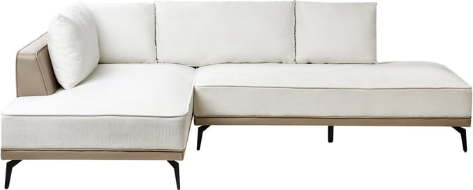 MYKEN - Modulaire bank - Gebroken wit - Rechts - Polyester/Kunstleer