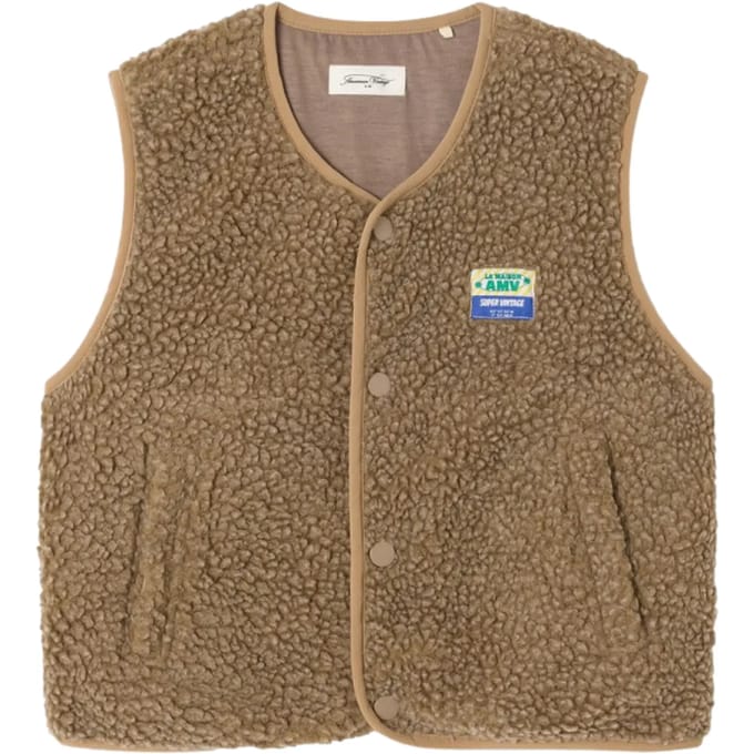 Mouwloze ruime fleece kind American Vintage