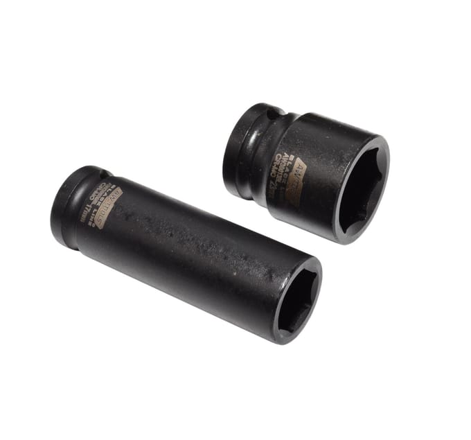 AWTOOLS Black Line - Slagdopset - 1/2" - Kort en Lang - 40 Stuks