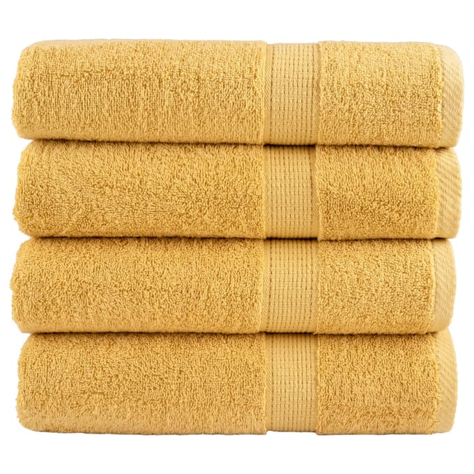 vidaXL - Handdoeken - SOLUND - 4 - st - 600 - g/m² - 50x100 - cm - goudkleurig