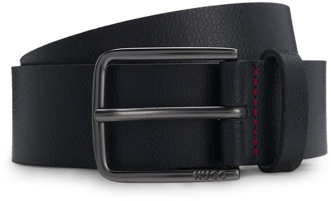 HUGO Leren riem Gerik Lam Belt W80 Dark Brown donkerbruin