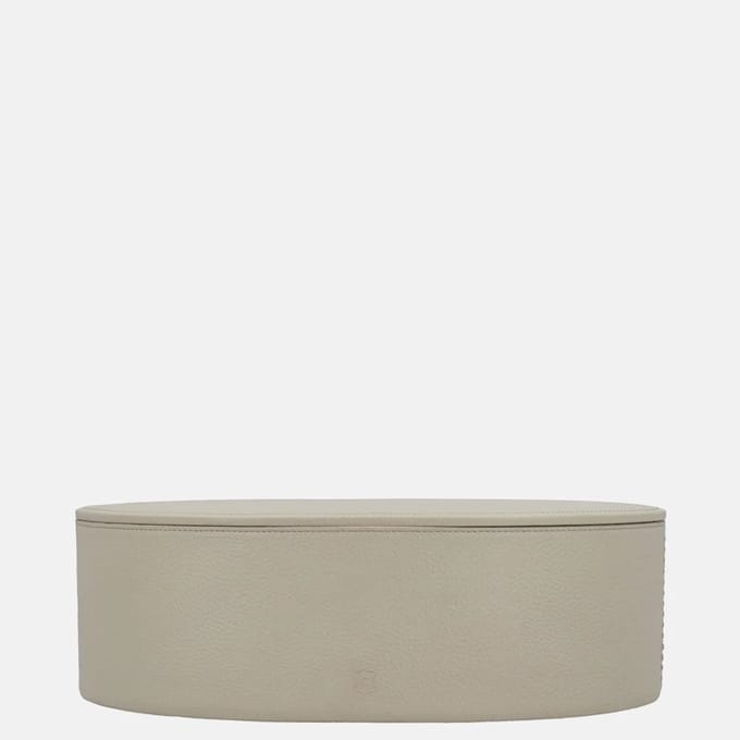 Chamada Noelle leren opbergbox ovaal effen L beige
