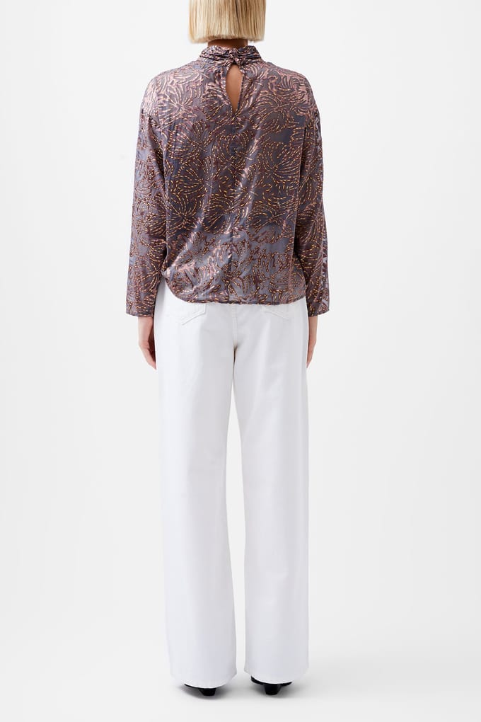 French Connection Becky Burnout Turtle Neck Top Bronze Multi Taglia: S | Magliette intime Outlet | Donna | Marrone