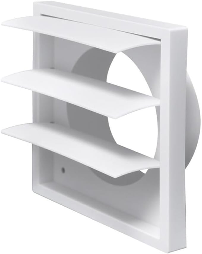 Wandrooster - Afzuigkap rooster - Ventilatie huis - Niet-retoursluiter - 10 cm - Wit