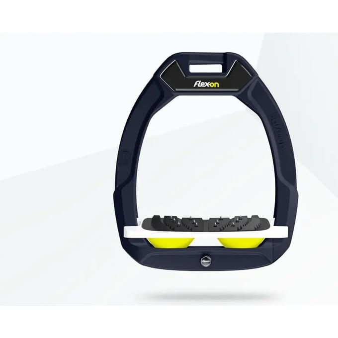 Veiligheidsstijgbeugels Paardenrijden Hellend Ultra Grip Aluminium/Wit/Geel Flex-On Safe-On