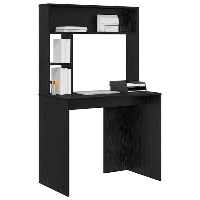 vidaXL - Bureau - Zwart - Eiken - 91 - x - 50 - x - 149 - cm - Bewerkt - hout
