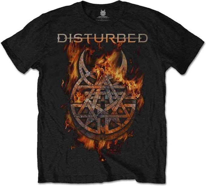 Disturbed - Burning Belief Heren Tshirt - L - Zwart