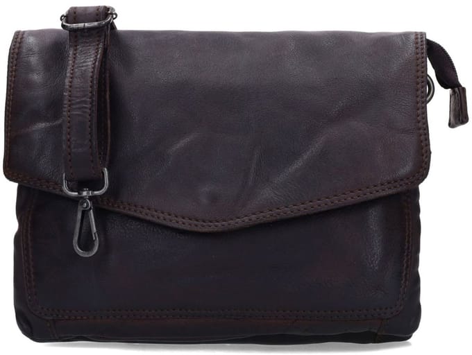 No Stress - Bruine leren unisex schoudertas