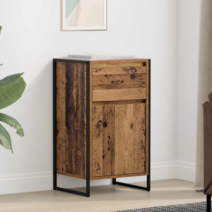 vidaXL - Dressoir - Oud - Hout - 43 - x - 36 - x - 75,5 - cm - Bewerkt - hout