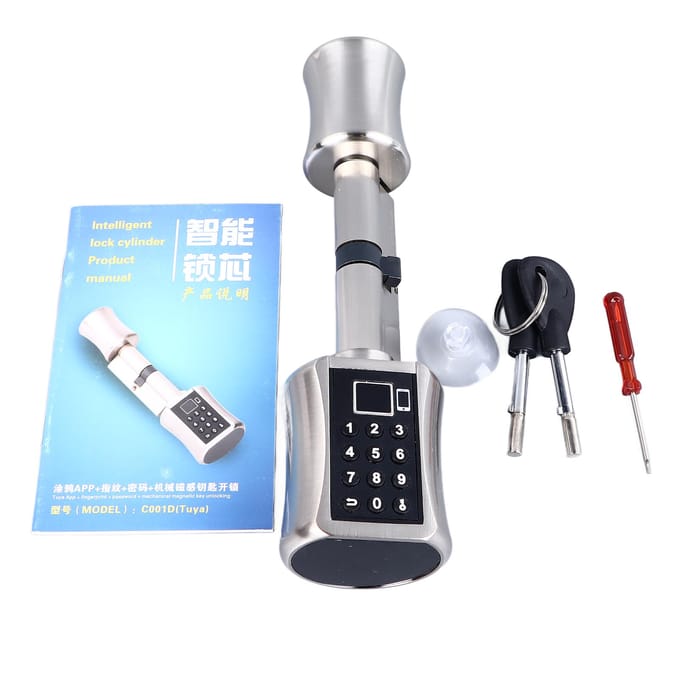 Serrure d'empreinte digitale Bluetooth Fiable Sûre Robuste pour Tuya Smart Serrure à mot de passe avec 2 clés pour Bois gray