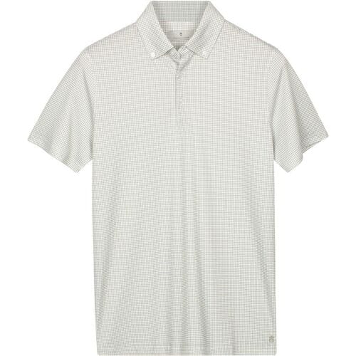 Thomas Maine Polo Allover Fine Pattern Liquid Cotton Button-Down Jade Green / male