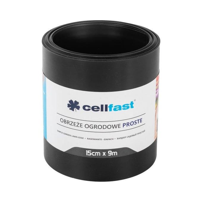 Cellfast - Rechte tuinrand 15cm x 9m - zwart