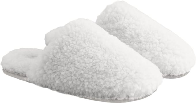 ATTREZZO® Pantoffels Dames - Sloffen - Maat 36/37 - Wit - Fluffy - Heerlijk warm!