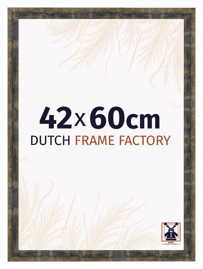 Fotolijst 42x60 cm - MDF - Blauw Goud Gemeleerd - Praag