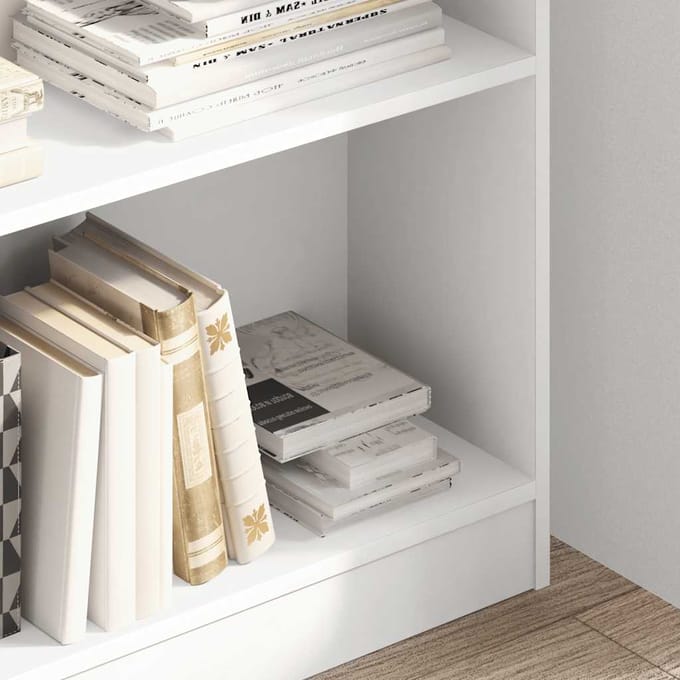 vidaXL - Boekenkast - 80x24x109 - cm - bewerkt - hout - wit
