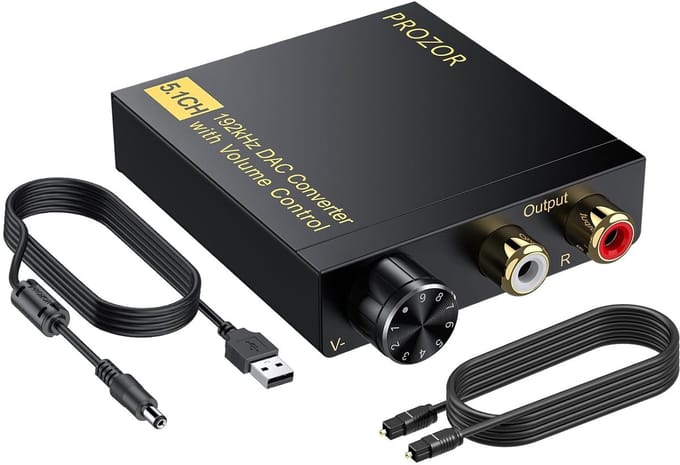 Optische naar RCA Converter - 5.1CH Dolby-AC3 Met Volumeregeling - DAC Decoder voor HDTV Blu-ray en PS4
