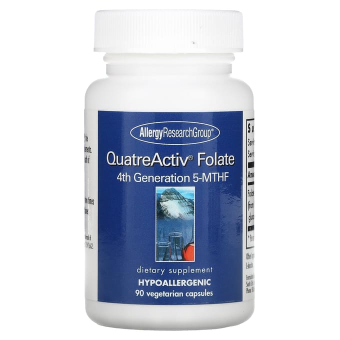 Allergy Research Group, QuatreActiv Folate, 4e Generatie 5-MTHF, 90 Vegetarische Capsules