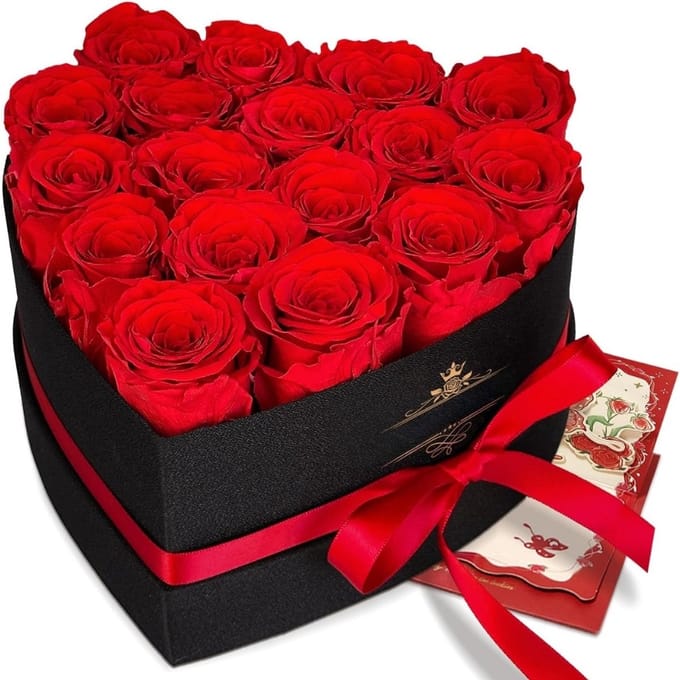 Valentijn Eeuwige Roos Geschenk – Valentijn Cadeau voor Haar | Met Rode Rozen, Luxe Presentatie