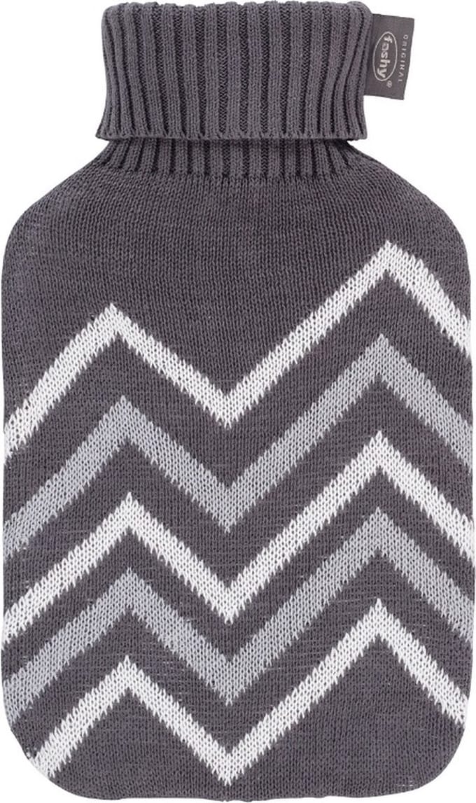 Fashy - ZigZag - Warmtekruik - Grijs met offwhite - 2 liter