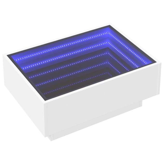 vidaXL - Salontafel - met - LED - 70x50x30 - cm - bewerkt - hout - wit