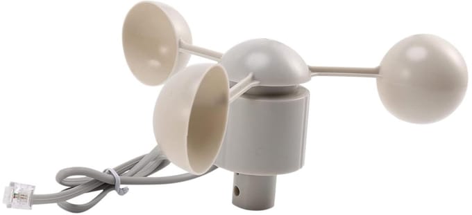 Anemometer Windsnelheid Meetinstrument - Windmeter Sensor - Weerstation Onderdeel - Vervangstuk Professioneel - Niet Gespecificeerd - Wit