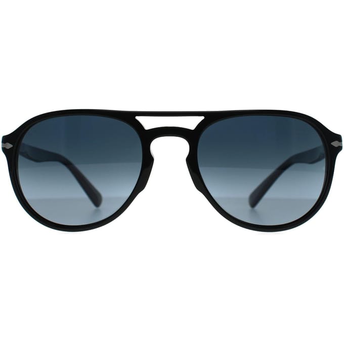 Persol Aviator Unisex Zwart Blauw Verloop Gepolariseerde Zonnebril
