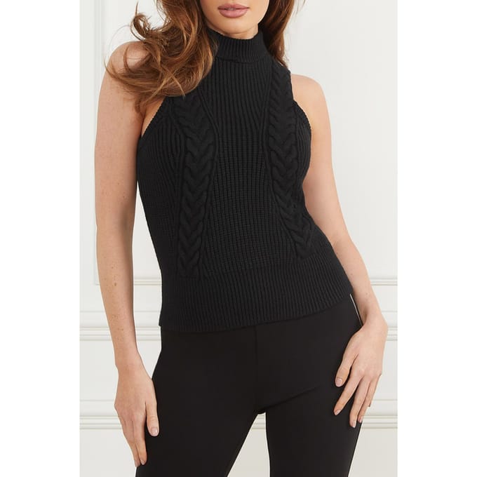 GUESS Marciano By  Ozuna Sweater Vest Jet Black Maat: M | Mouwloze Tops Outlet | Dames | Zwart
