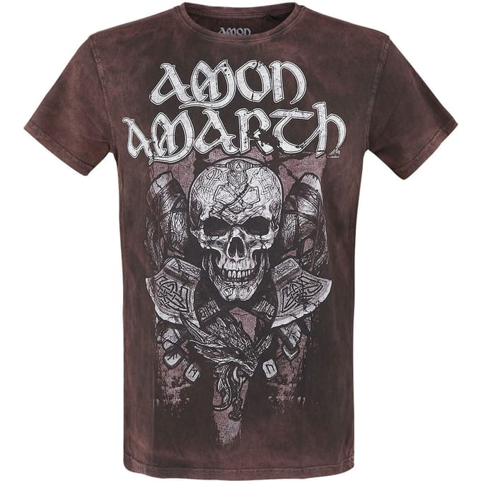 Amon Amarth T-shirt - Carved Skull - S tot 4XL - voor Mannen - bruin