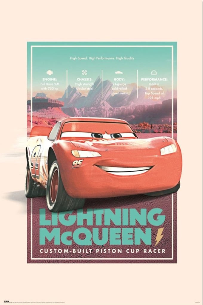 Poster Disney Pixar - Cars - Vintage 61x91,5cm